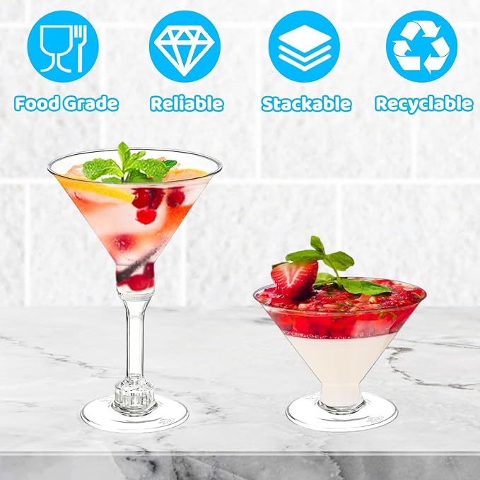 50 Pack 5 oz Plastic Martini Glasses - Image 5