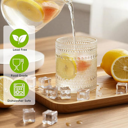 Moretoes Hobnail Drinking Glasses Set of 12 | Cocktail Glasses Vintage Glassware - Image 4