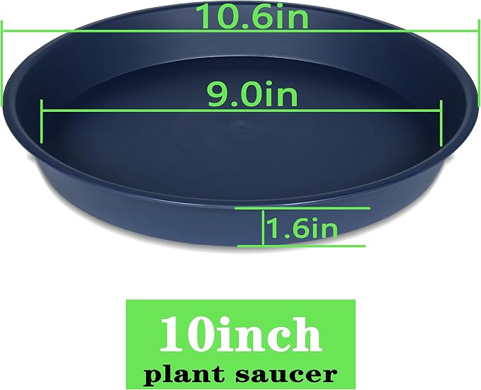 6 Pack of 10 inch Plant Saucer Blue, Heavy Duty Plastic Plant Saucer 10 inch - Image 2