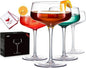 JBHO Martini Glasses, Crystal Coupe Glasses Set of 4, 10 Oz, Large and Fancy Cocktail Glasses, Hand-Blown Champagne Coupe Glasses for Espresso Martini, Manhattan as Bar Glassware or Mother's Day Gift