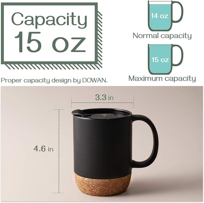 DOWAN Coffee Mugs Set of 2, 15 OZ Coffee Cup - Image 3