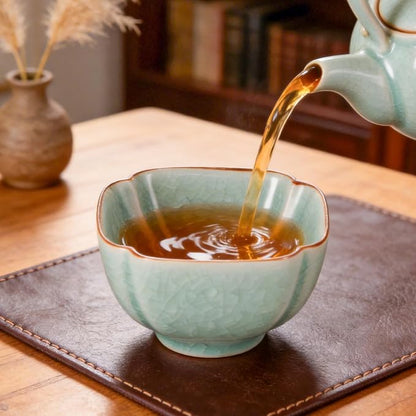 KAMMAK Japanese Tea Cups, 4 Oz Small Handmade Ceramic Teacups, Loose Leaf and - Image 6