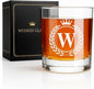 Whiskey Glasses - Rocks Old Fashioned Glass Gifts for Men, Monogrammed A-Z 10oz Personalized Whisky Glasses, Christmas Birthday Gifts for Men Him Dad Father Husband Brother Son (W)