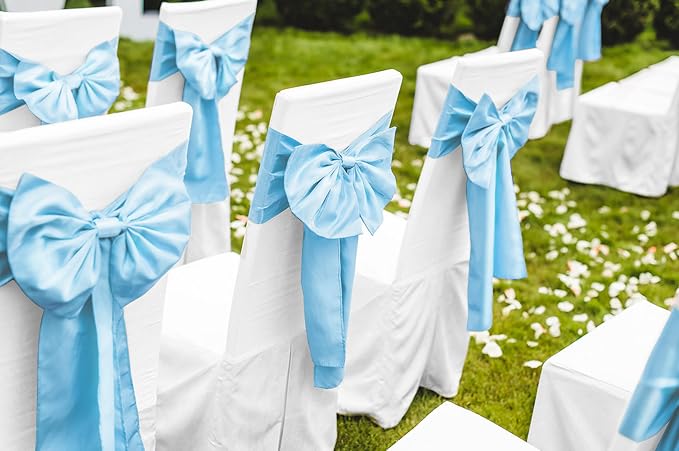 12 Pack Light Blue Satin Table Runner 12 x 108 Inch Long Premium Table Runners - Image 6