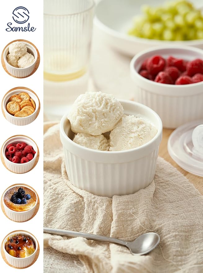 8 oz Ramekins Set of 6, Porcelain Ramekins Oven Safe, Small Souffle Dishes - Image 5