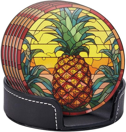 Pineapple Coasters for Drinks, Pineapple Decor Bar Drink Coasters for Coffee by petloverdoglovercommunity