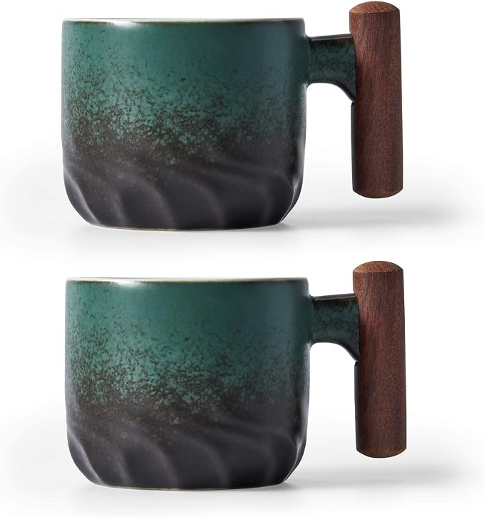 Ceramic Espresso Cups with Wooden Handle Espresso Shot Cups Ceramic Tea Cups by BlogBlog