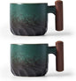 Ceramic Espresso Cups with Wooden Handle Espresso Shot Cups Ceramic Tea Cups by BlogBlog