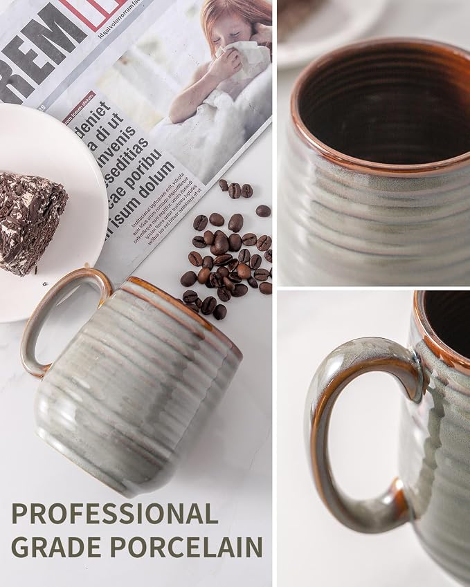 HASENSE Coffee Mug, 20 oz Large Ceramic Latte Cup - Image 3