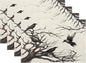 Halloween Placemats 12x18 Inches Set of 4,Black Crows Decorative Rectangle Autumn Halloween Decoration Fall Linen Black Table Mats for Party,Home Kitchen,Dining Table Decorn