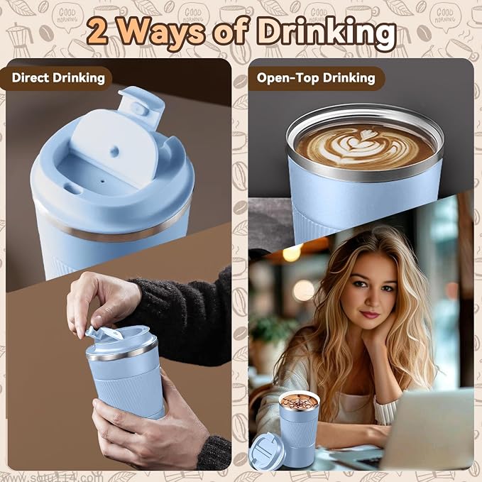 12OZ Travel Coffee Mug Insulated Coffee Cup - Image 8
