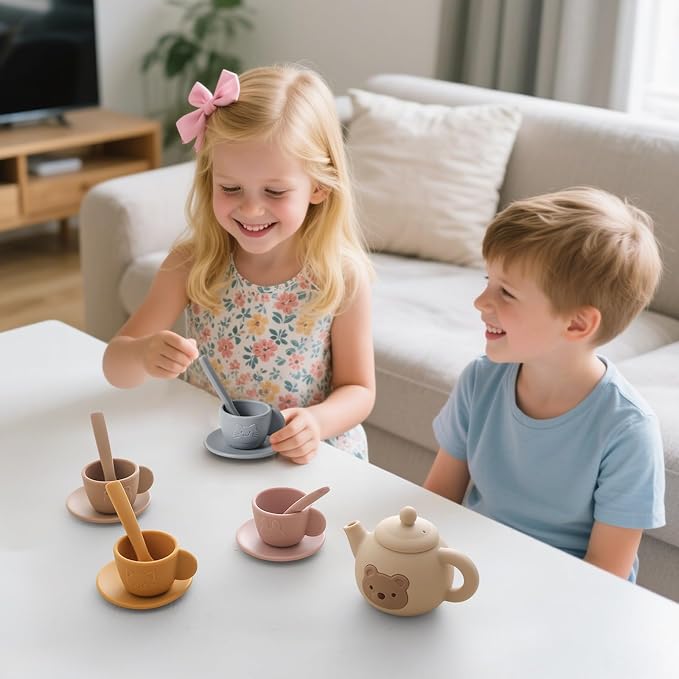 Tea Party Set for Little Girls 1-3 Kids Tea Set 14 Pcs - Image 6