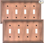 2-Pack Quad Toggle Light Switch Cover Plate, 4 Gang Metal Switch Plate Covers, Antique Copper Pearls Decorative Wall Plate, Corrosion Resistant