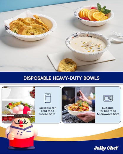 160 Count Paper Bowls 20 oz Soak Proof and Cut Proof Microwave Safe Heavy Duty - Image 6