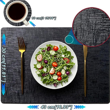 Elegant Placemats and Coasters Set 6, Vinyl Washable Place Mats - Image 5