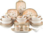 Ceramic Dinnerware Set, Floral Plates and Bowls Sets, Microwave & Dishwasher by FANGJING