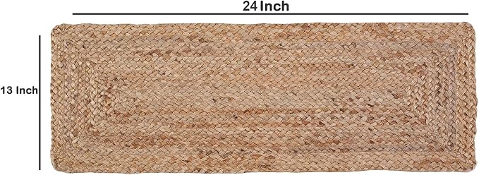 Pack of 1 Handwoven Rectangle Jute Braided Table Runner 13 x 24 Inch, 100% - Image 2