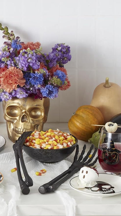 Oneida Flatware Utensil Set, Vintro Halloween Satin Black Skeleton 2-Piece - Image 4