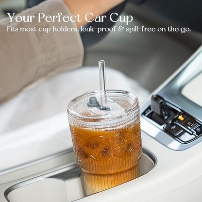 KEMORELA 20oz Ribbed&Floral Iced Coffee Cups - Image 9