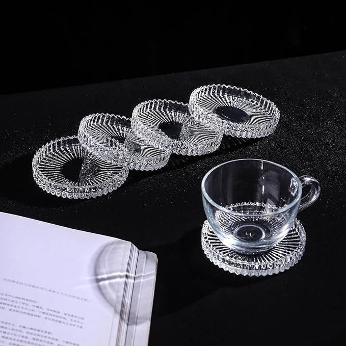 Glass Coasters Round Cup Mat, Decorative Wine Bottle Coaster, Crystal Drink - Image 4