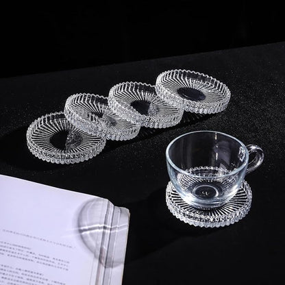 Glass Coasters Round Cup Mat, Decorative Wine Bottle Coaster, Crystal Drink - Image 4