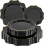 50PCS Black and Gold Plates by WDF