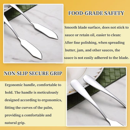Berglander Stainless Steel Butter Knives Set of 6Pcs, 5.7" Butter Spreader - Image 6