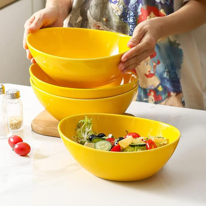 HASENSE Large Serving Bowls, Ceramic Salad Mixing Bowls, 42 Ounce Serving Dishes - Image 5