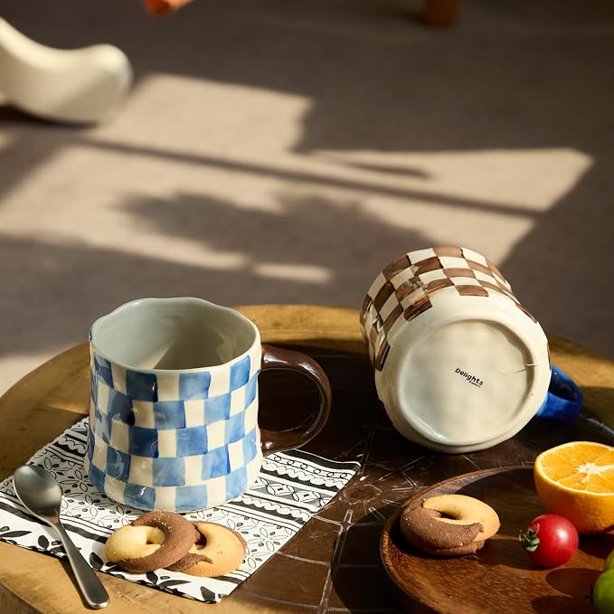 Retro Checkered Ceramic Coffee Mug 16Oz - Image 6