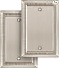 Henne Bery Sunken Pearls Heavy Duty Decorative Wall Plate Switch Plate Outlet Cover (Single Blank, 2 Pack, Satin Nickel)