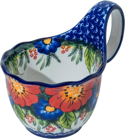 ALMA 16oz Large Soup Bowl Microwave Safe, Floral Soup Bowl by HandmadePotteryForHome