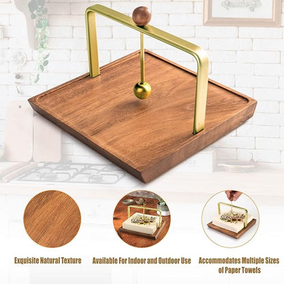 Wood Napkin Holder for Table, Square Tabletop Napkin Dispenser - Image 9