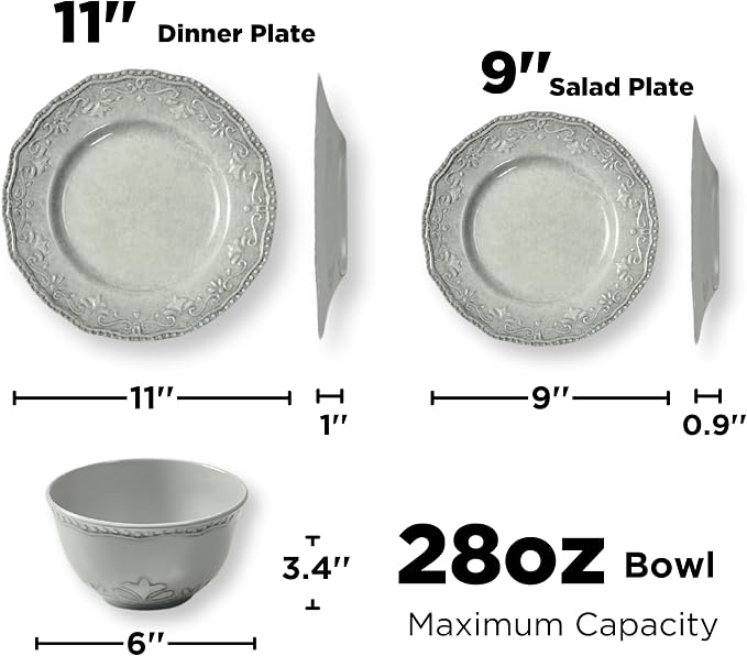 TP 18-Piece Dinnerware Set, Melamine Dishes Set - Image 4
