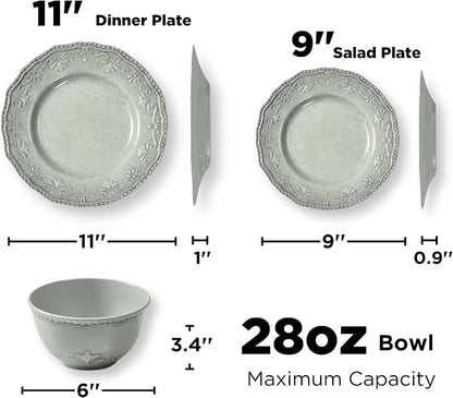 TP 18-Piece Dinnerware Set, Melamine Dishes Set - Image 4