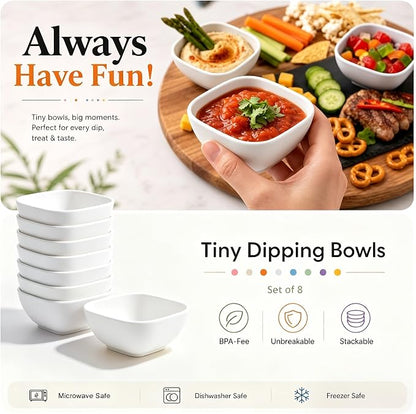 5 OZ Sauce Bowls, Wheat Straw Bowls Set of 8, Dishwasher Safe Dip Cups - Image 6