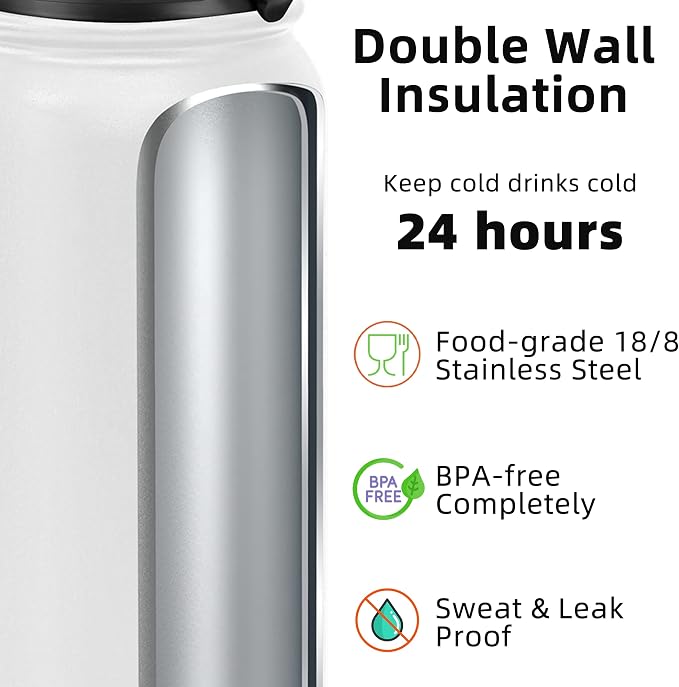 Fanhaw 40 oz Insulated Stainless Steel Water Bottle - Image 2