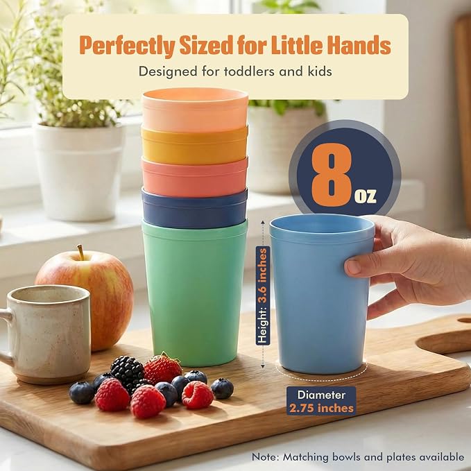 MASTERCOOK 6 Pcs. Small Reusable Cups –8 oz Unbreakable Drinking Glasses - Image 6
