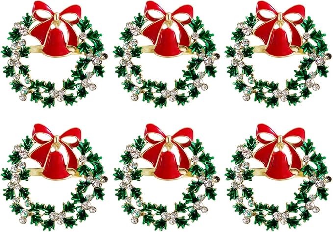 wonlex Christmas Napkin Rings Set of 6, Thanksgiving Day, Family Gatherings by wonlex