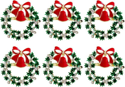 wonlex Christmas Napkin Rings Set of 6, Thanksgiving Day, Family Gatherings by wonlex