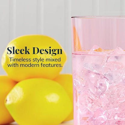 US Acrylic Classic Plastic Reusable Drinking Glasses (Set of 6) 16oz Water Cups Assorted Colors | BPA-Free Tumblers, Made in USA | Top-Rack Dishwasher Safe