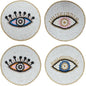 Folkulture Coasters Set of 4 | Beaded Hand-Crafted Evil Eye 2.0 Handmade Boho by FOLKULTURE