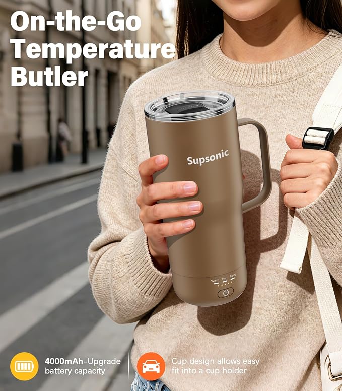 Supsonic Heated Coffee Mug, 20oz Electric Temperature Control Cup | Keeps - Image 4