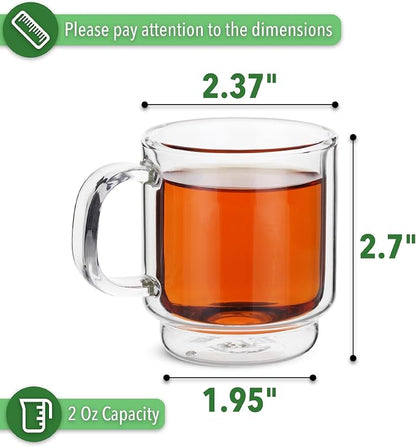 BTaT- Double Walled Stackable Espresso Cups, 2 oz, Double Wall Insulated - Image 3