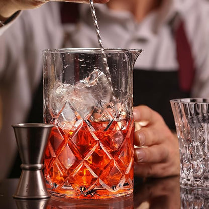 Cocktail Mixing Glass Bartender | 24oz Crystal Bar Stirring Glass | Old - Image 3