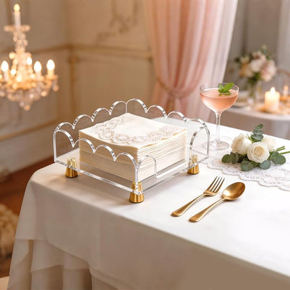Scalloped Clear Acrylic Napkin Holder - Image 4