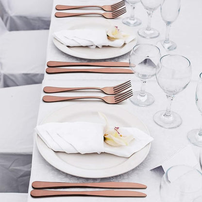 LIANYU Copper Silverware Flatware Set, 20 Piece Stainless Steel Cutlery Set | - Image 7