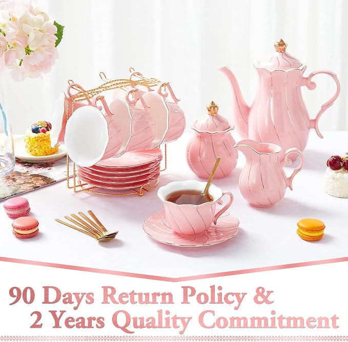DUJUST 22 pcs Porcelain Tea Set - Image 6