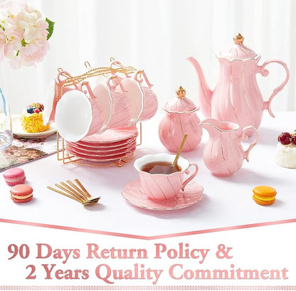 DUJUST 22 pcs Porcelain Tea Set - Image 6