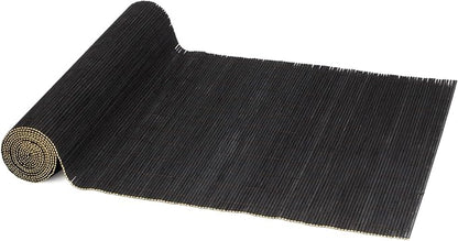 BambooMN Black Bamboo Matchstick Table Runner, 1 Piece | Natural, Home Décor by BambooMN