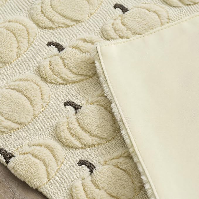 Artoid Mode Beige Soft Faux Fur Fall Table Runner 13x120 Inch | Seasonal - Image 8